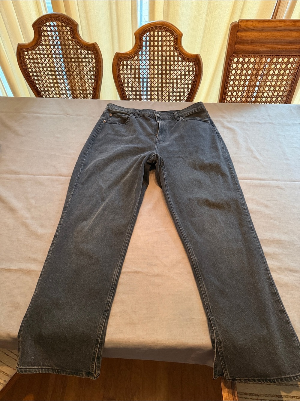 Abercrombie & Fitch Women's Charcoal Straight-Leg Jeans